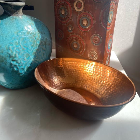 Global Bazaar Copper Finish Decorative Bowl Made in India - Picture 4 of 13